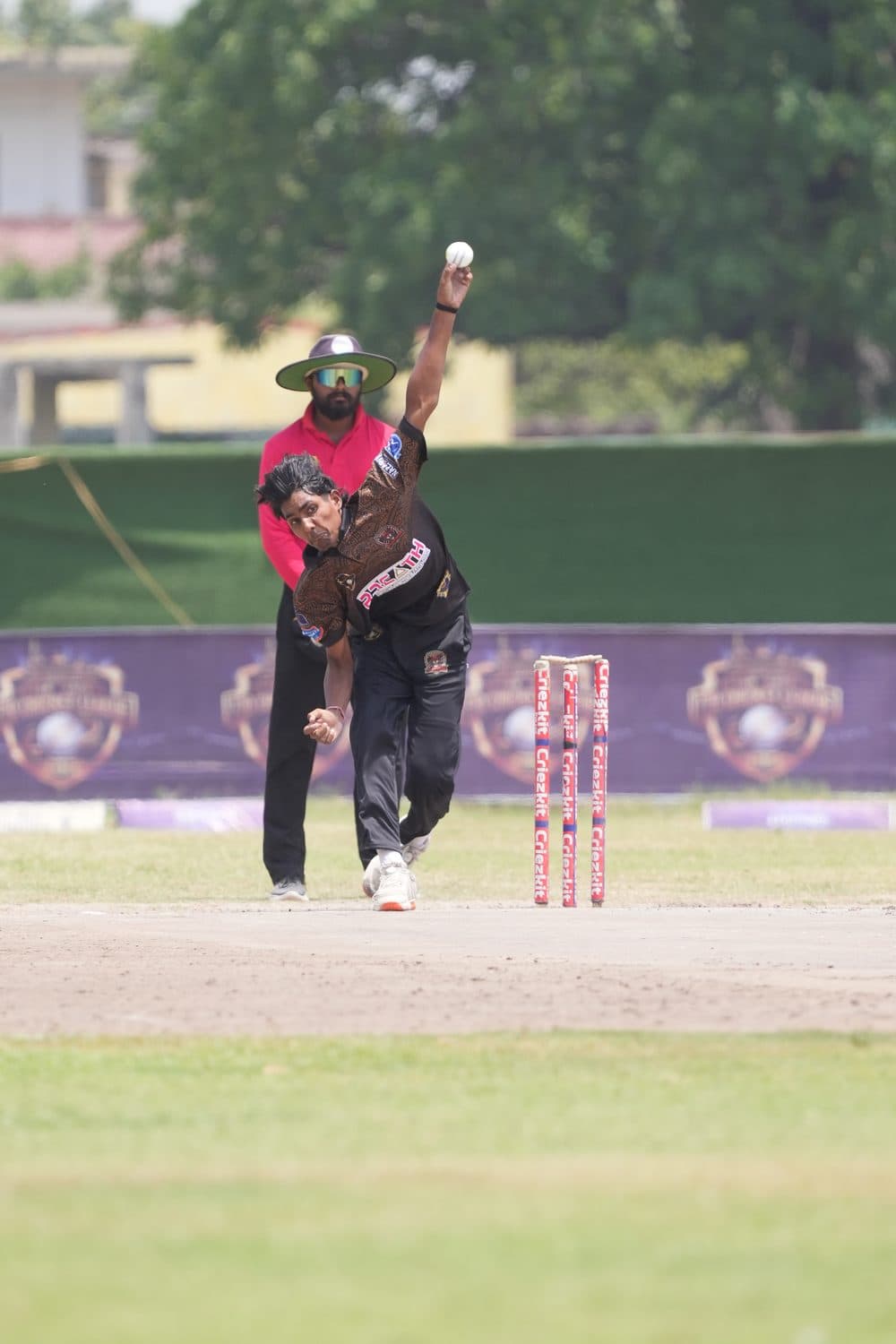 Bowler in delivery stride, Uttar Pradesh T10 League
