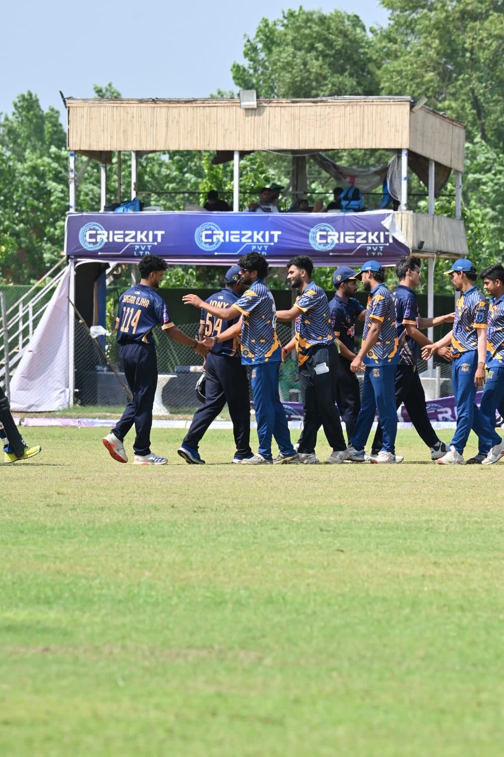 Teams walking out at the Uttar Pradesh T10 League venue